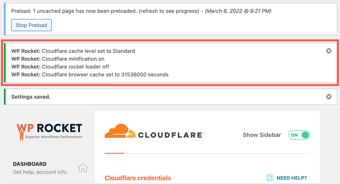 Cloudflare设置状态