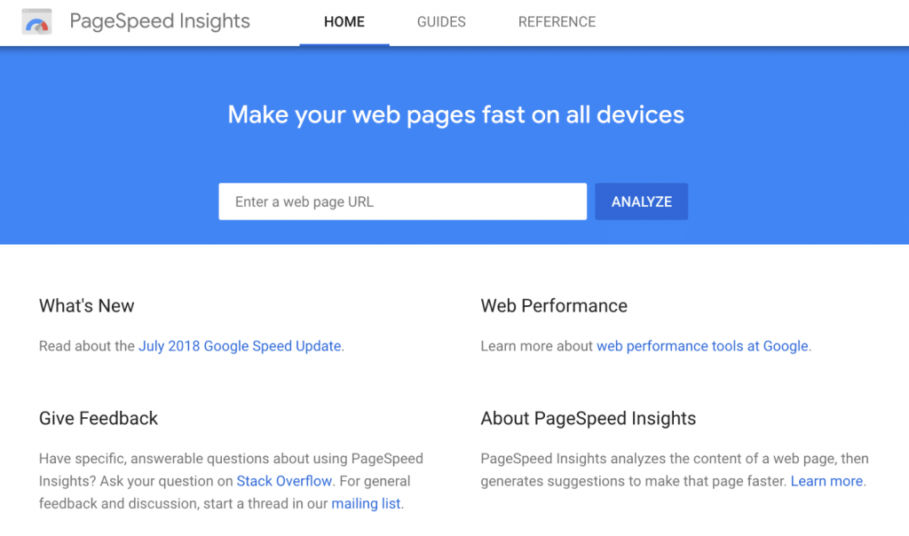 Google PageSpeed Insights网站