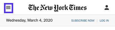 纽约时报主页 - 移动