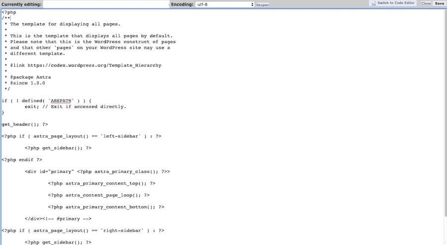 复制到新文件的page.php代码示例