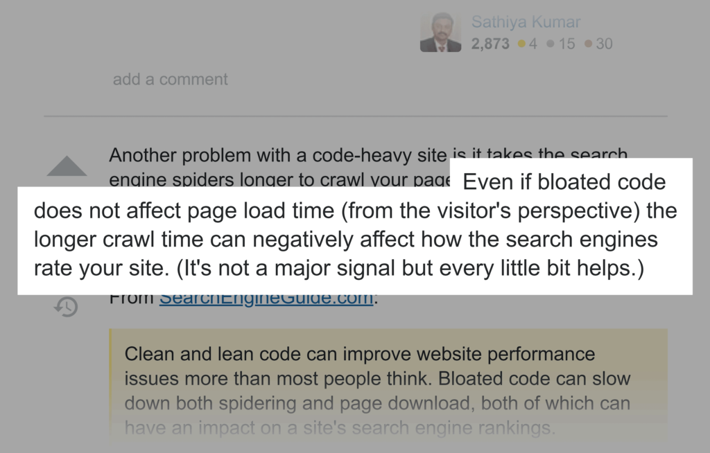 臃肿HTML的较大页面处于搜索排名劣势