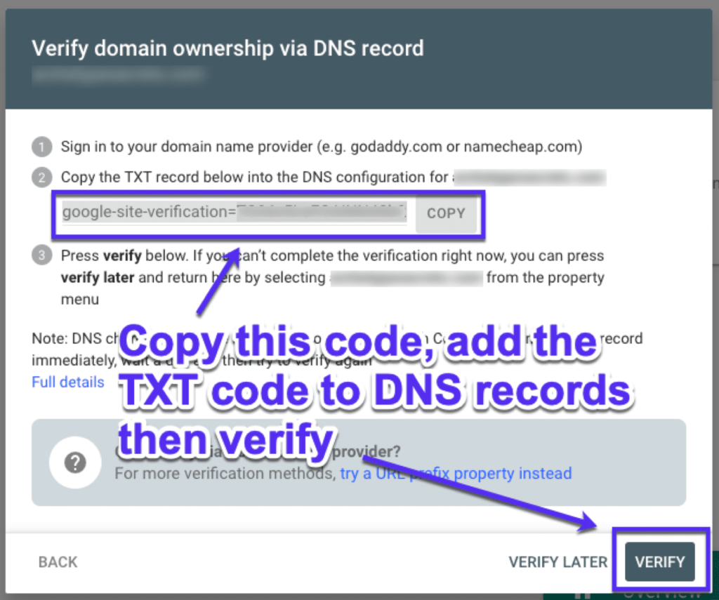 如何使用DNS记录验证域所有权